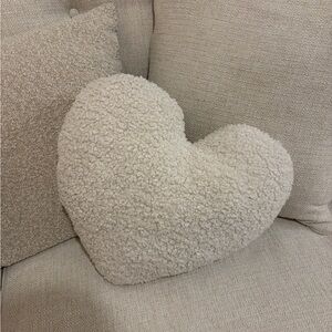 Pottery Barn Cream Heart Pillow